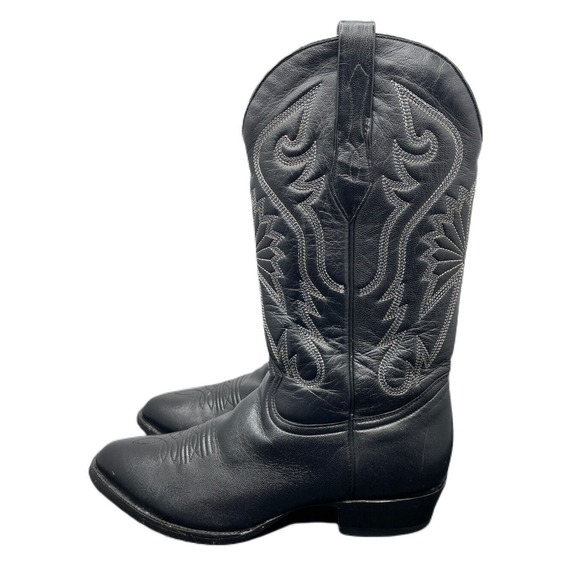 Corral Leather Cowboy Boots Black Embroidered Western Mens 8 Fast Shipping main image 8